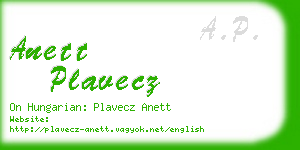 anett plavecz business card